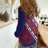 American Samoa Flag Day Women Casual Shirt Polynesian Tribal Tattoo Eagle Art LT19 - Polynesian Pride