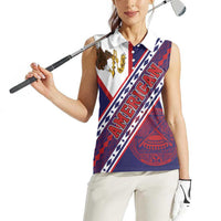 American Samoa Flag Day Women Sleeveless Polo Shirt Polynesian Tribal Tattoo Eagle Art LT19 - Polynesian Pride