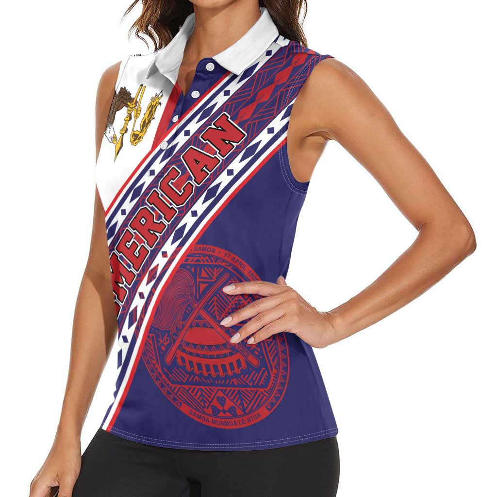American Samoa Flag Day Women Sleeveless Polo Shirt Polynesian Tribal Tattoo Eagle Art LT19 - Polynesian Pride