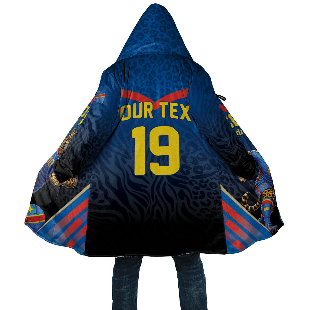 Custom World Football 2026 DR Congo Cloak Les Leopards Coupe du Monde Glory LT19 Unisex Blue - Polynesian Pride