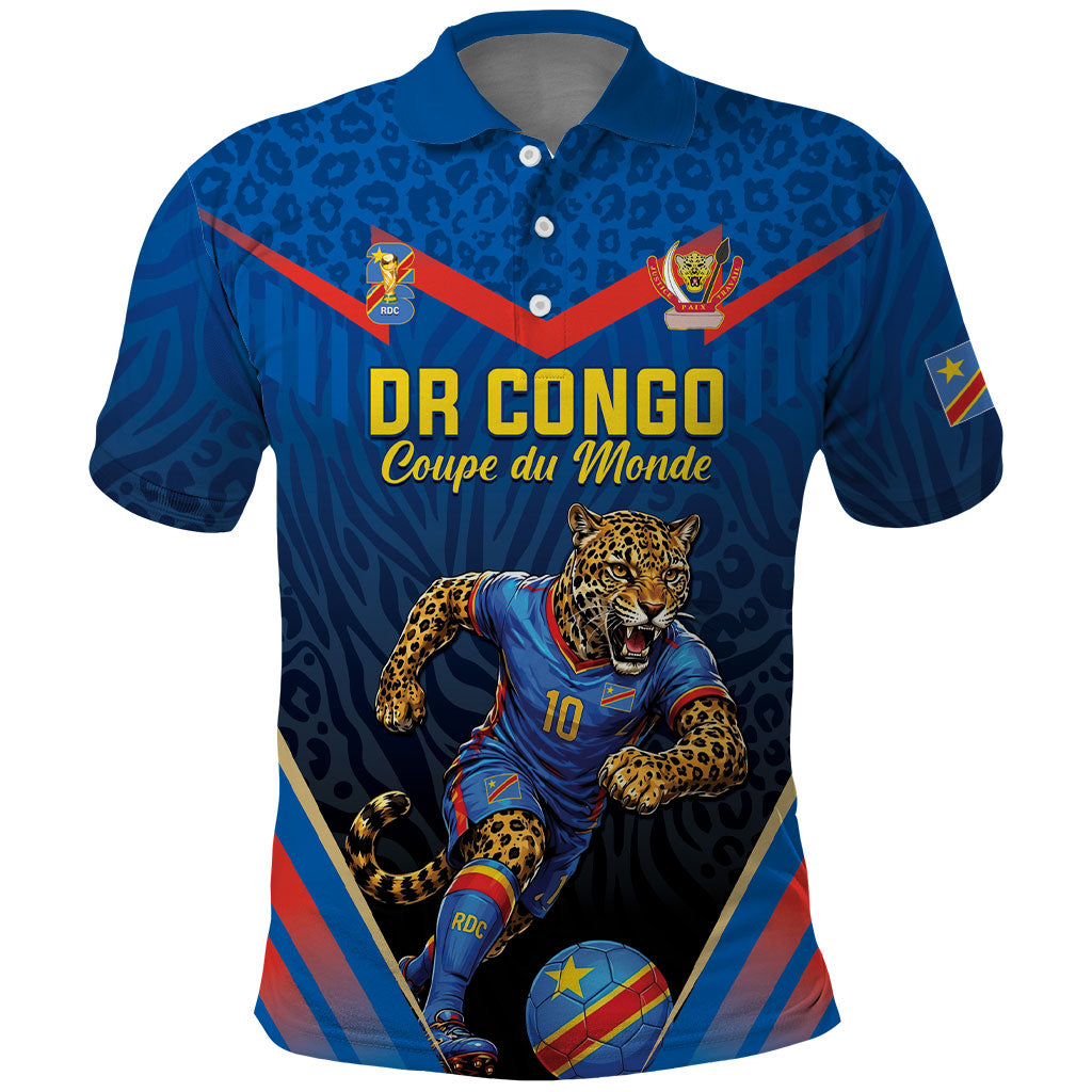 Custom World Football 2026 DR Congo Polo Shirt Les Leopards Coupe du Monde Glory