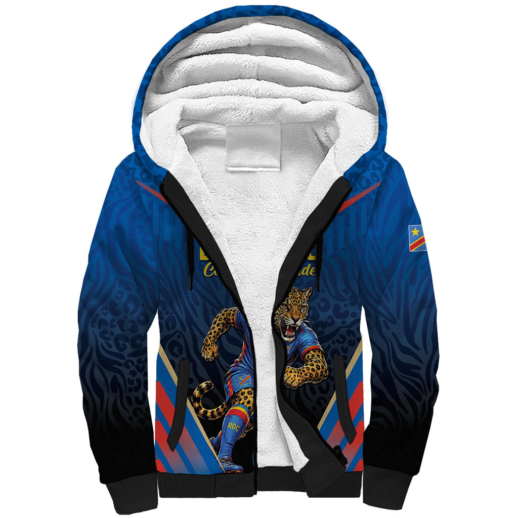 Custom World Football 2026 DR Congo Sherpa Hoodie Les Leopards Coupe du Monde Glory