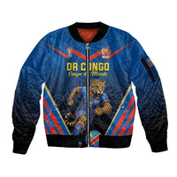 Custom World Football 2026 DR Congo Sleeve Zip Bomber Jacket Les Leopards Coupe du Monde Glory