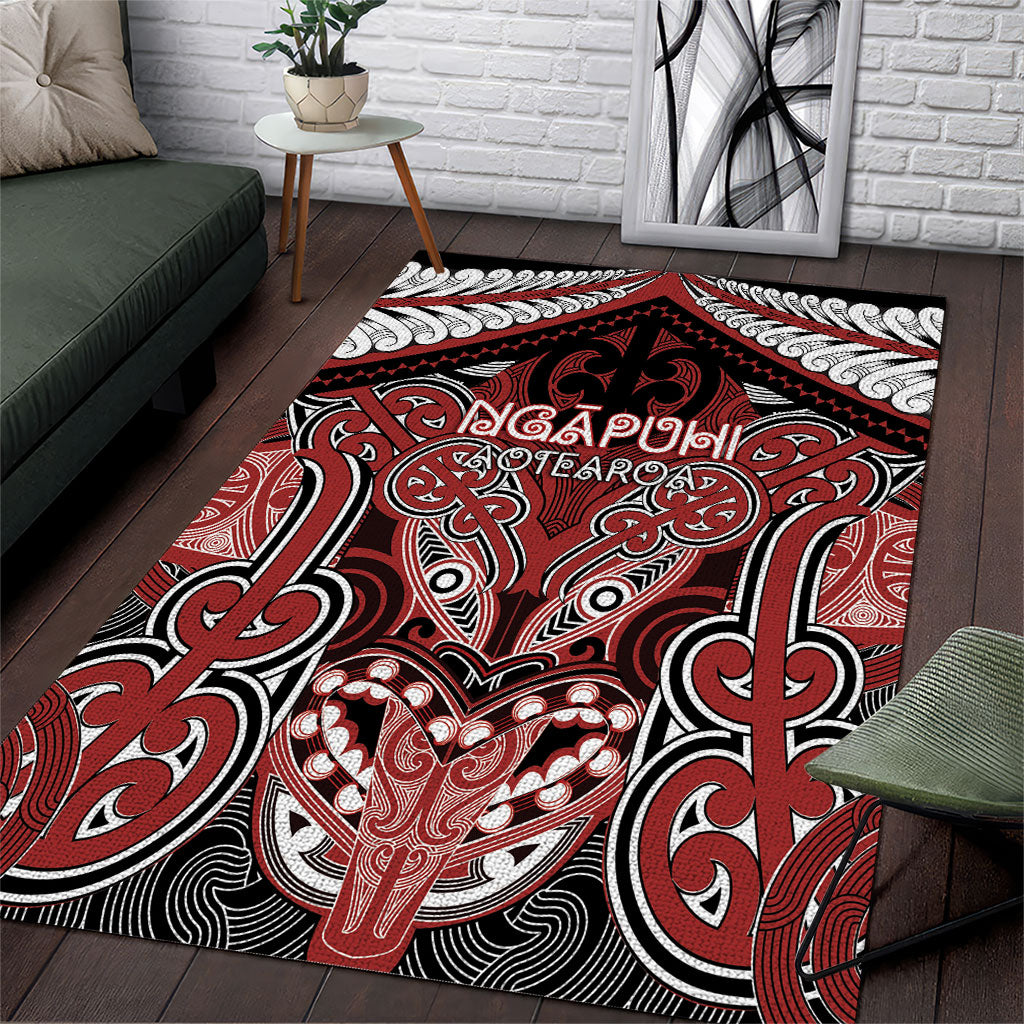 Aotearoa Iwi Ngapuhi Area Rug Maori Kowhaiwhai Pattern