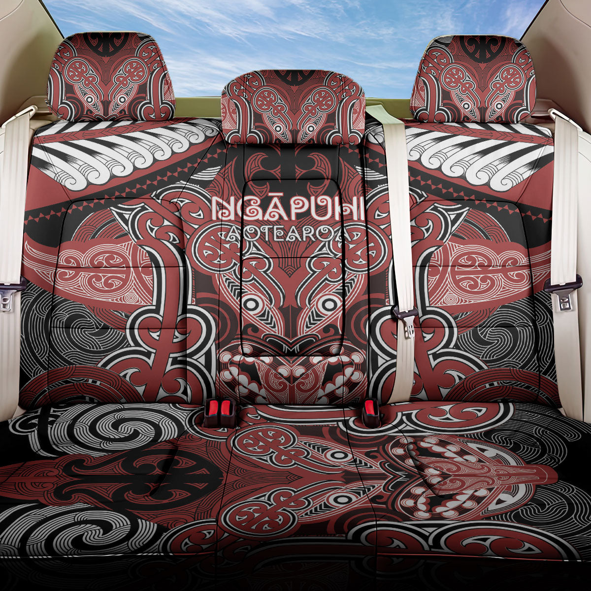 Aotearoa Iwi Ngapuhi Back Car Seat Cover Maori Kowhaiwhai Pattern