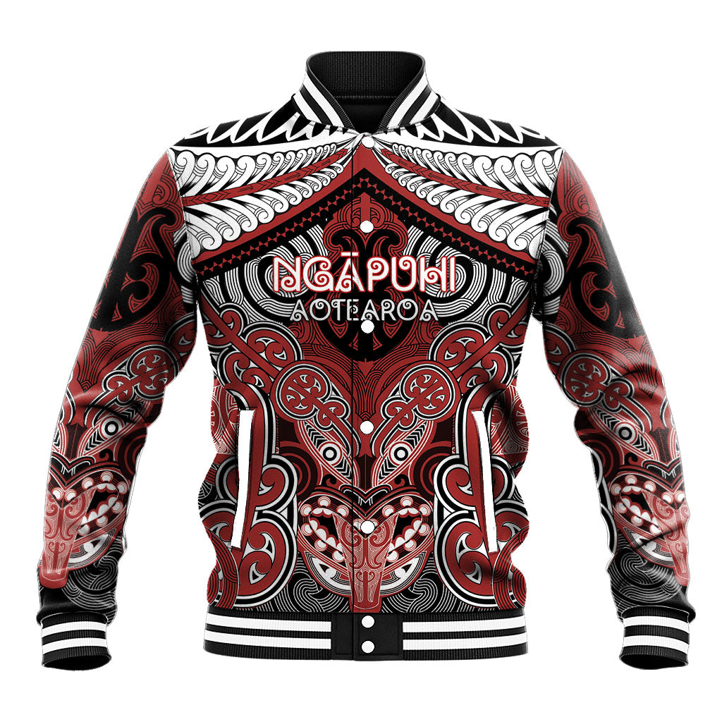 Aotearoa Iwi Ngapuhi Personalised Baseball Jacket Maori Kowhaiwhai Pattern