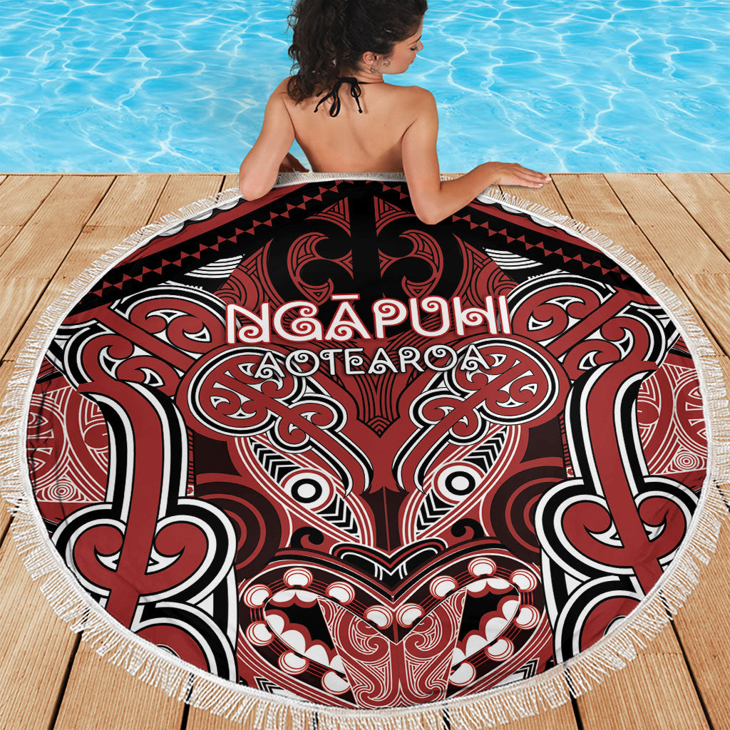 Aotearoa Iwi Ngapuhi Beach Blanket Maori Kowhaiwhai Pattern