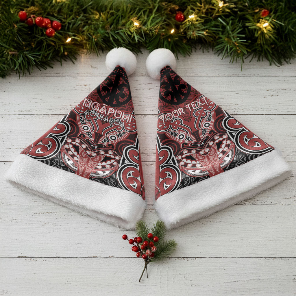 Aotearoa Iwi Ngapuhi Personalised Christmas Santa Hat Maori Kowhaiwhai Pattern