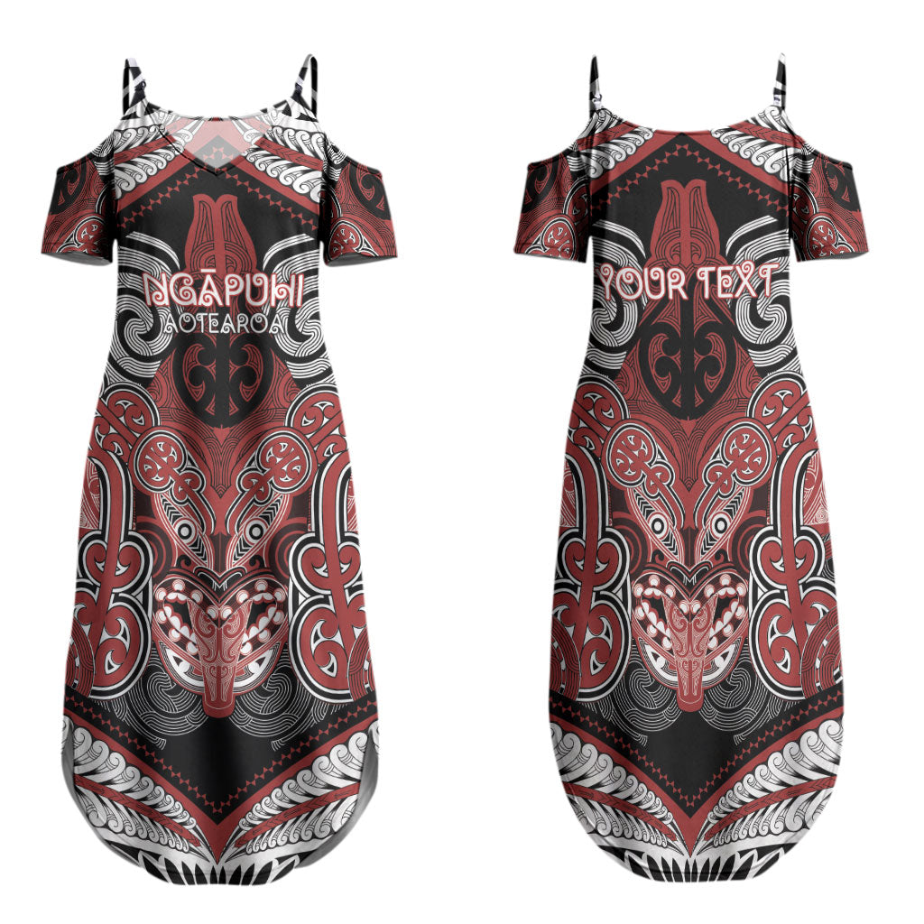 Aotearoa Iwi Ngapuhi Personalised Family Matching Summer Maxi Dress and Hawaiian Shirt Maori Kowhaiwhai Pattern