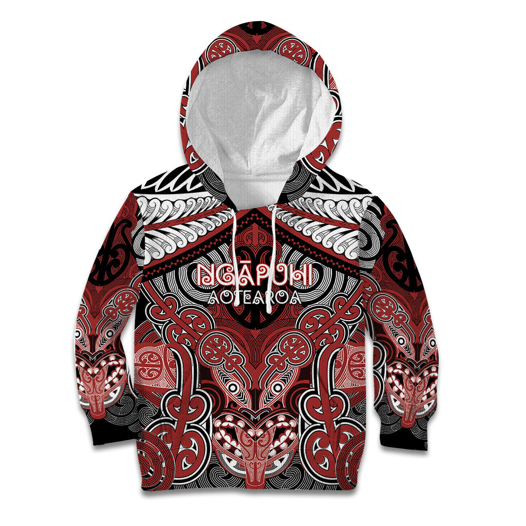 Aotearoa Iwi Ngapuhi Personalised Kid Hoodie Maori Kowhaiwhai Pattern