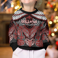 Aotearoa Iwi Ngapuhi Personalised Kid Ugly Christmas Sweater Maori Kowhaiwhai Pattern