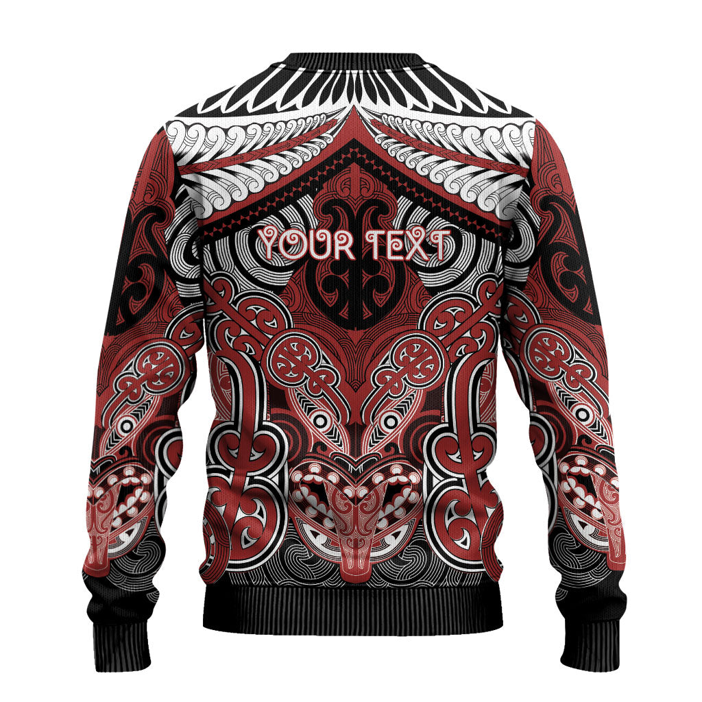 Aotearoa Iwi Ngapuhi Personalised Ugly Christmas Sweater Maori Kowhaiwhai Pattern