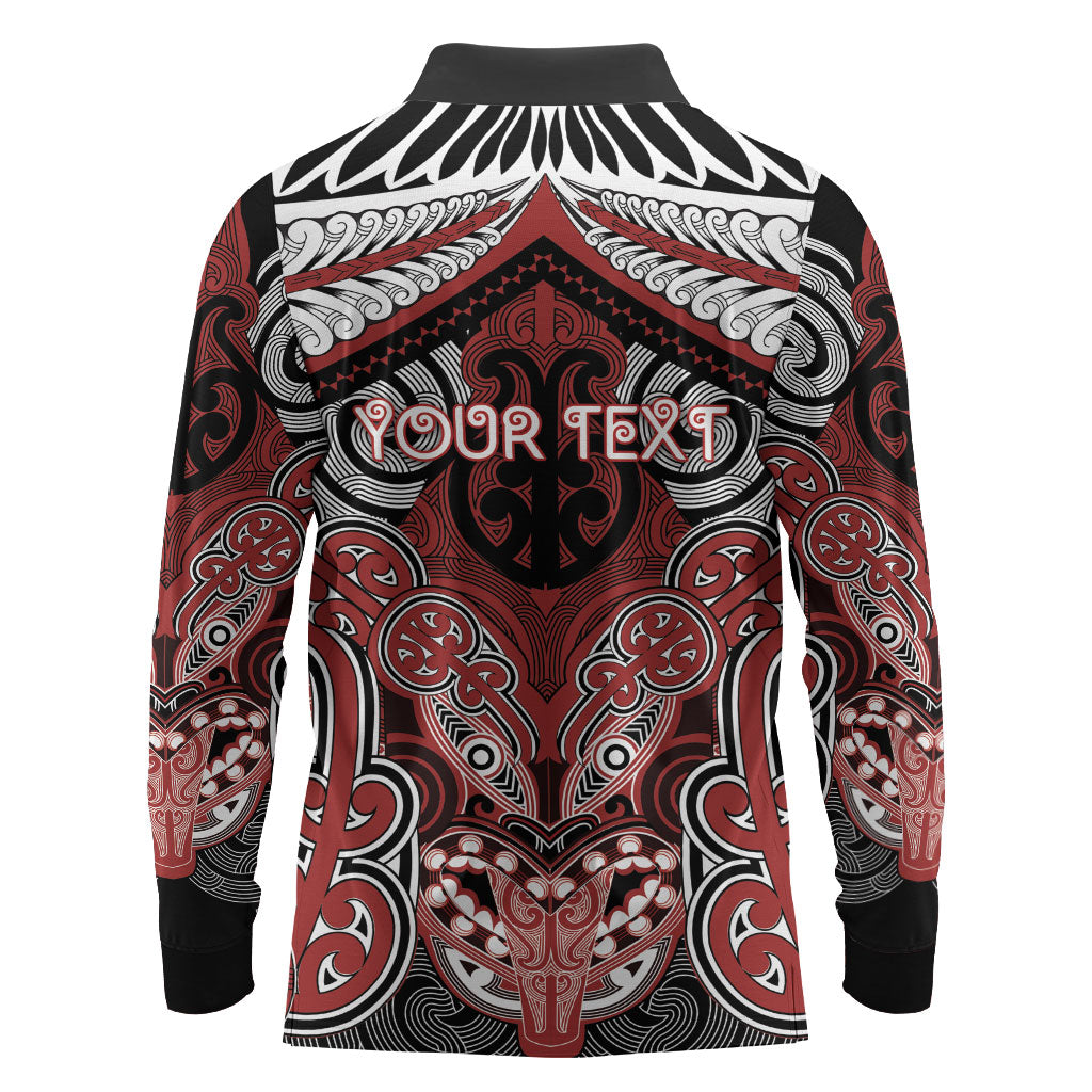 Aotearoa Iwi Ngapuhi Personalised Long Sleeve Polo Shirt Maori Kowhaiwhai Pattern