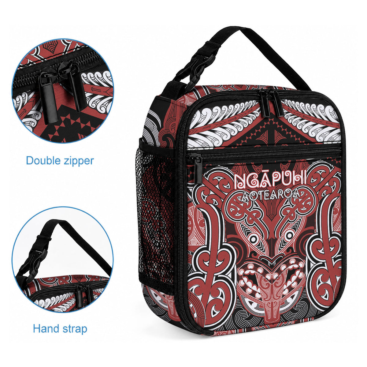 Aotearoa Iwi Ngapuhi Lunch Bag Maori Kowhaiwhai Pattern