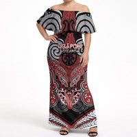 Aotearoa Iwi Ngapuhi Personalised Off Shoulder Maxi Dress Maori Kowhaiwhai Pattern