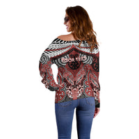 Aotearoa Iwi Ngapuhi Personalised Off Shoulder Sweater Maori Kowhaiwhai Pattern