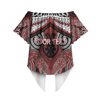 Aotearoa Iwi Ngapuhi Personalised Off Shoulder Wrap Waist Top Maori Kowhaiwhai Pattern