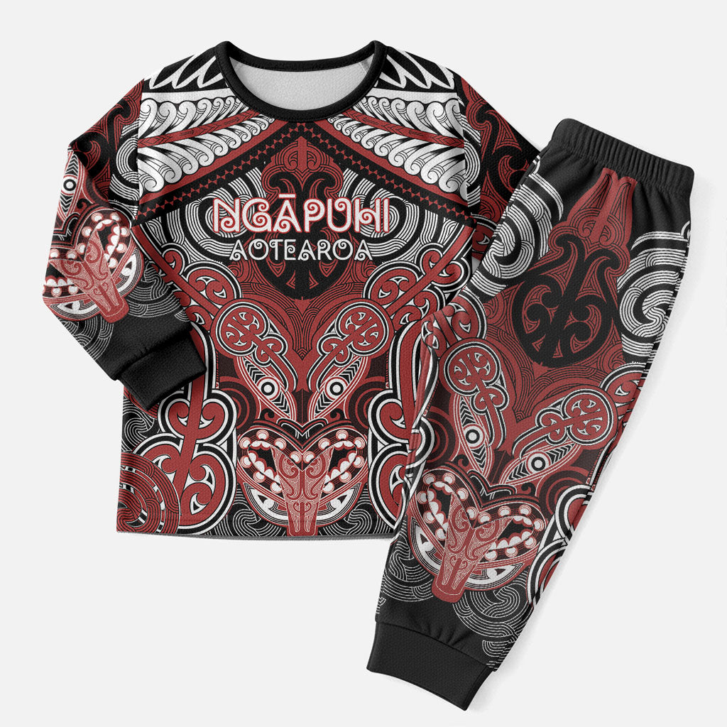 Aotearoa Iwi Ngapuhi Personalised Christmas Pajama Set Maori Kowhaiwhai Pattern