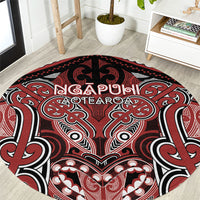 Aotearoa Iwi Ngapuhi Round Carpet Maori Kowhaiwhai Pattern