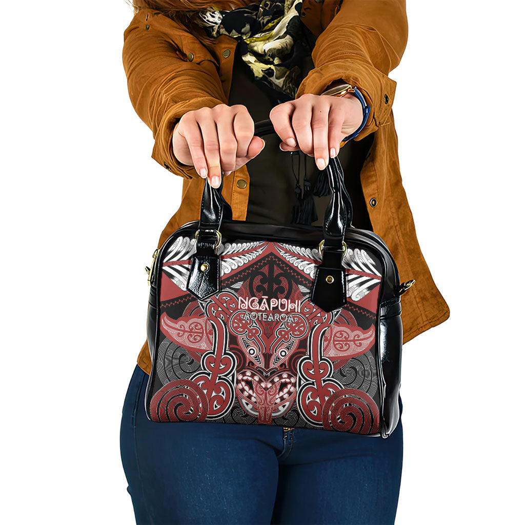 Aotearoa Iwi Ngapuhi Shoulder Handbag Maori Kowhaiwhai Pattern