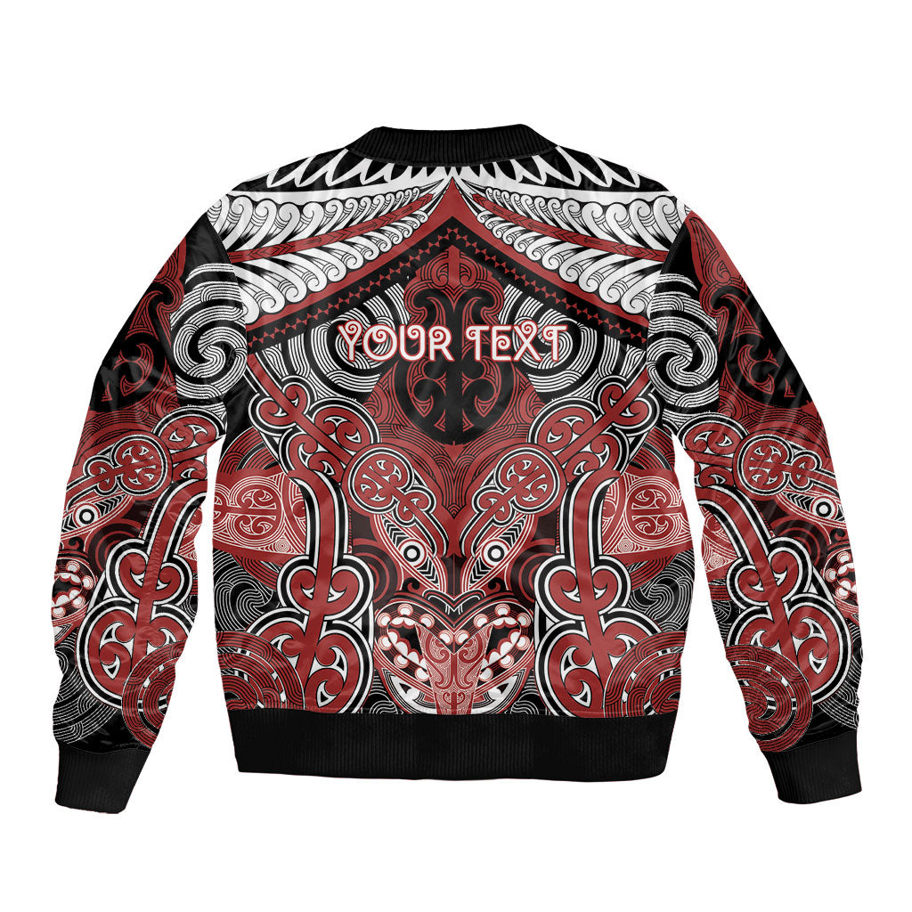 Aotearoa Iwi Ngapuhi Personalised Sleeve Zip Bomber Jacket Maori Kowhaiwhai Pattern