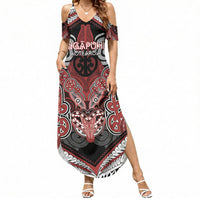 Aotearoa Iwi Ngapuhi Personalised Summer Maxi Dress Maori Kowhaiwhai Pattern