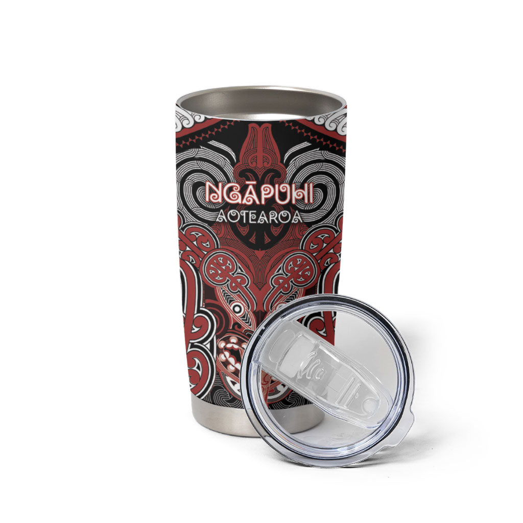 Aotearoa Iwi Ngapuhi Personalised Tumbler Cup Maori Kowhaiwhai Pattern