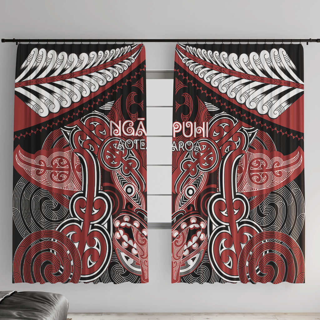 Aotearoa Iwi Ngapuhi Window Curtain Maori Kowhaiwhai Pattern