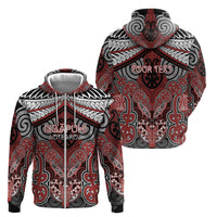 Aotearoa Iwi Ngapuhi Personalised Zip Hoodie Maori Kowhaiwhai Pattern
