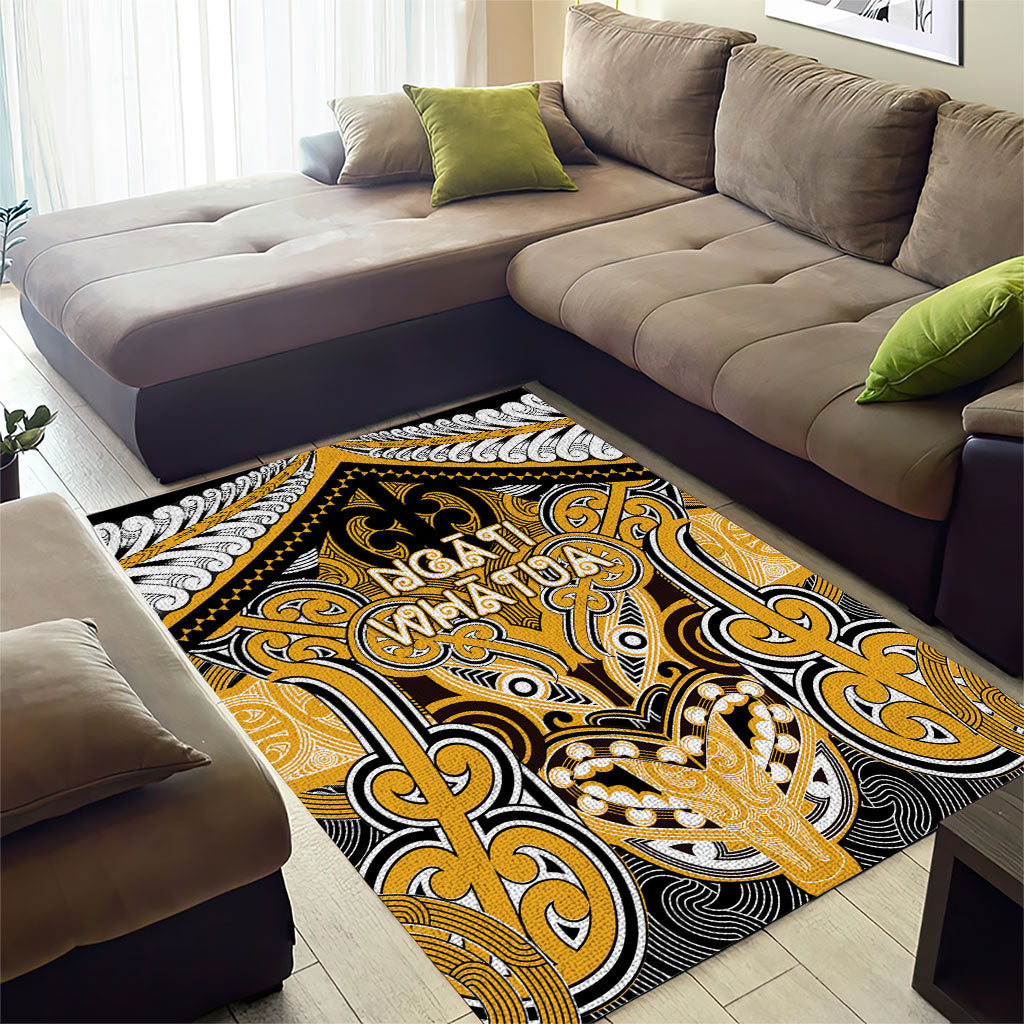 Aotearoa Iwi Ngati Whatua Area Rug Maori Kowhaiwhai Pattern