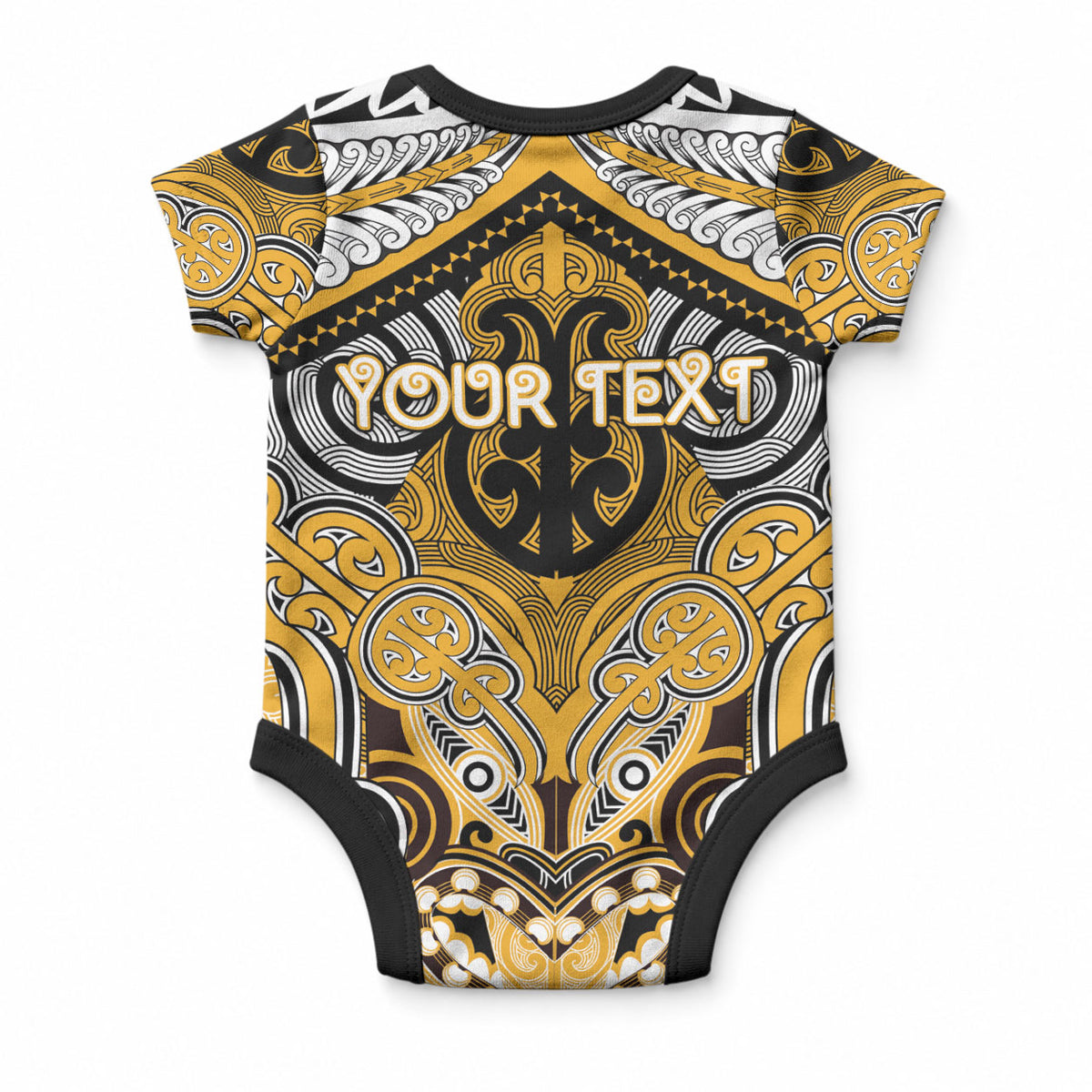 Aotearoa Iwi Ngati Whatua Personalised Baby Onesie Maori Kowhaiwhai Pattern
