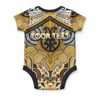 Aotearoa Iwi Ngati Whatua Personalised Baby Onesie Maori Kowhaiwhai Pattern