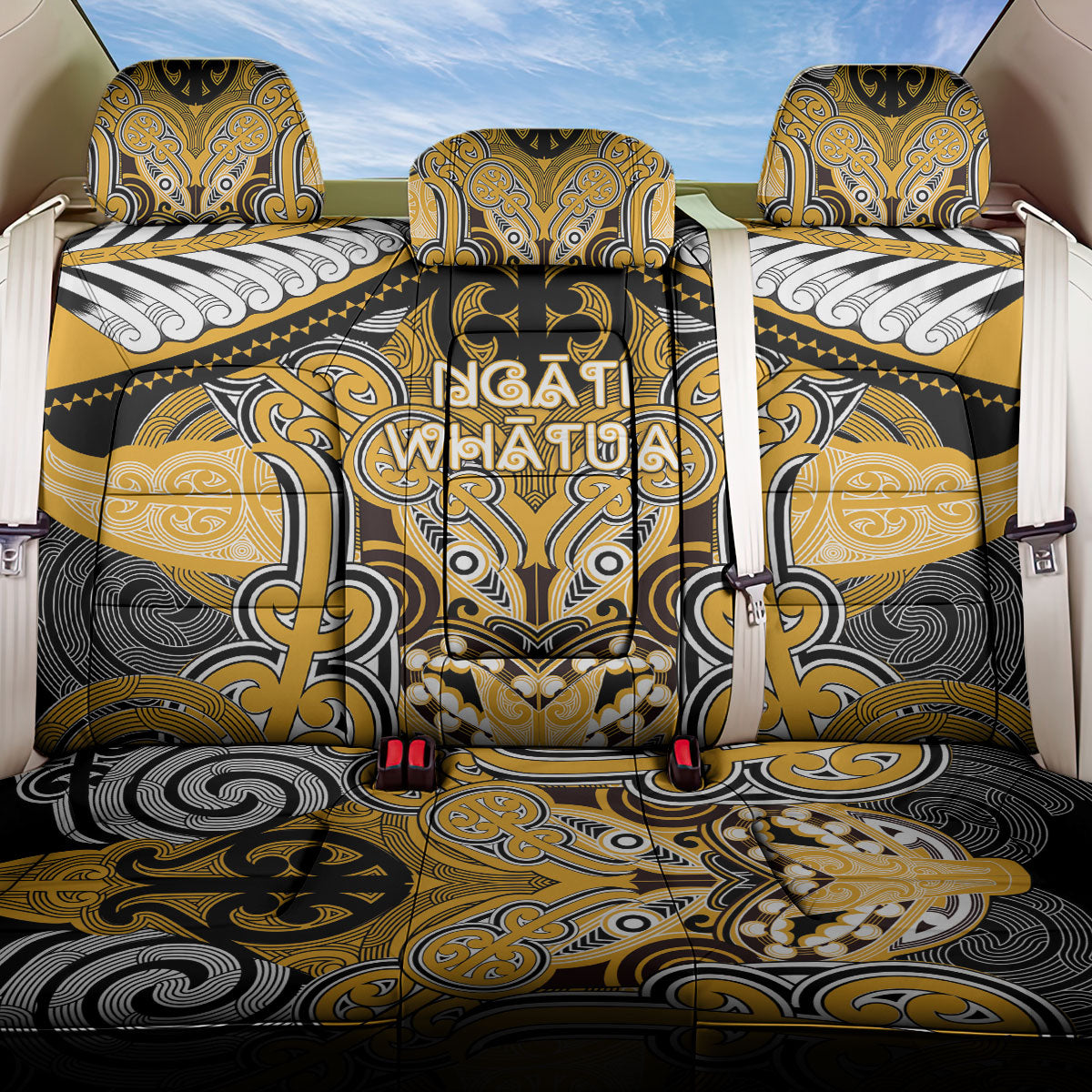 Aotearoa Iwi Ngati Whatua Back Car Seat Cover Maori Kowhaiwhai Pattern