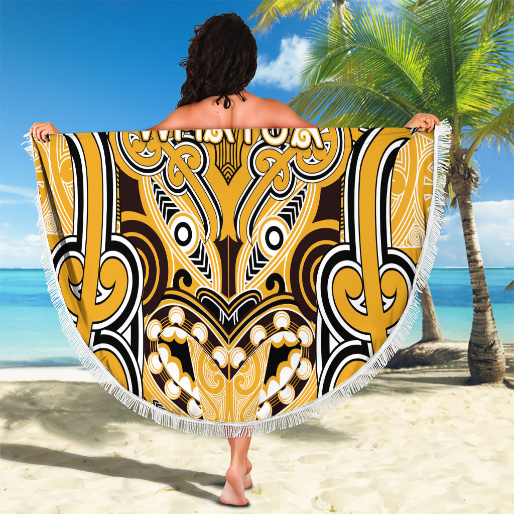 Aotearoa Iwi Ngati Whatua Beach Blanket Maori Kowhaiwhai Pattern