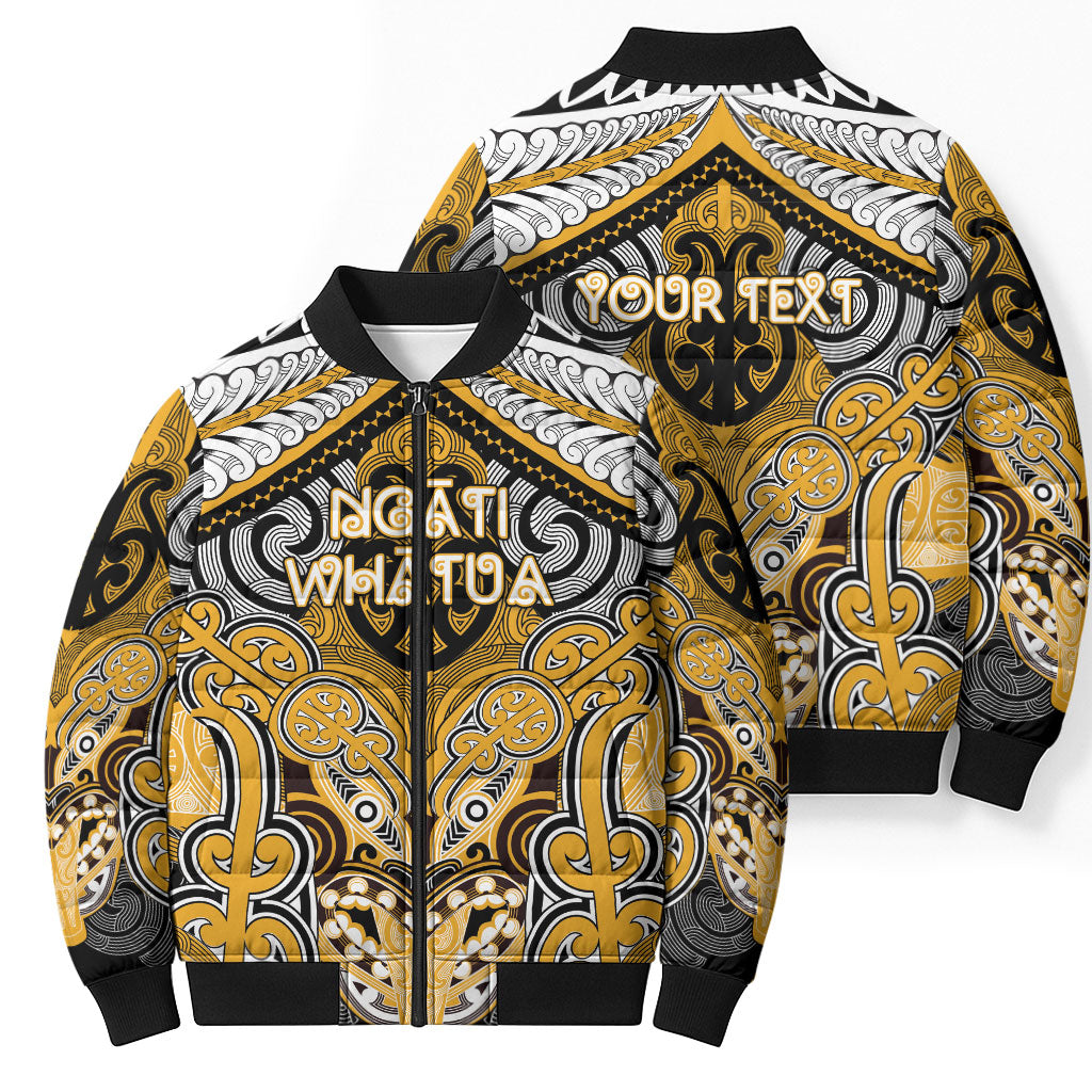 Aotearoa Iwi Ngati Whatua Personalised Bomber Puffer Jacket Maori Kowhaiwhai Pattern