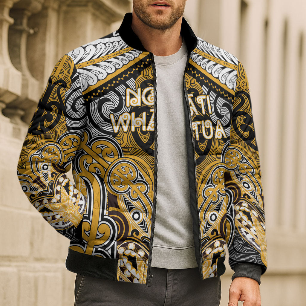 Aotearoa Iwi Ngati Whatua Personalised Bomber Puffer Jacket Maori Kowhaiwhai Pattern