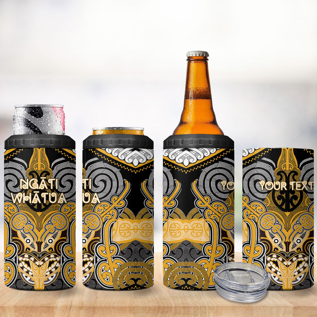 Aotearoa Iwi Ngati Whatua Personalised 4 in 1 Can Cooler Tumbler Maori Kowhaiwhai Pattern