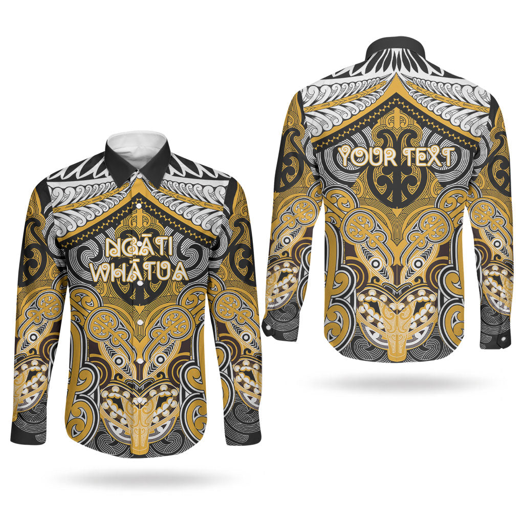 Aotearoa Iwi Ngati Whatua Personalised Couples Matching Mermaid Dress and Long Sleeve Button Shirt Maori Kowhaiwhai Pattern