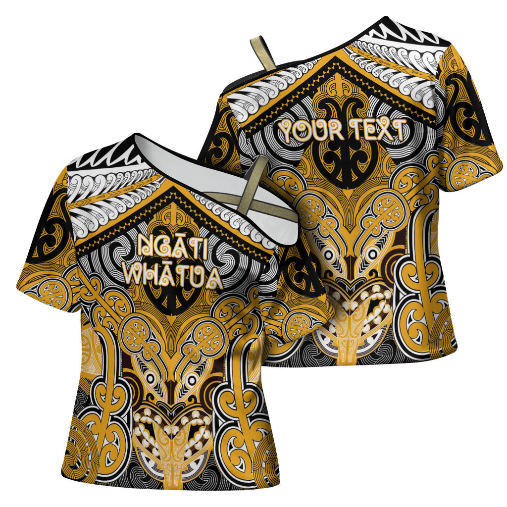Aotearoa Iwi Ngati Whatua Personalised Cross Shoulder Shirt Maori Kowhaiwhai Pattern