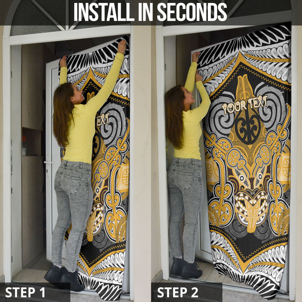 Aotearoa Iwi Ngati Whatua Personalised Door Cover Maori Kowhaiwhai Pattern