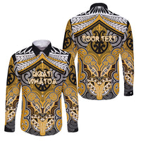 Aotearoa Iwi Ngati Whatua Personalised Family Matching Long Sleeve Bodycon Dress and Hawaiian Shirt Maori Kowhaiwhai Pattern