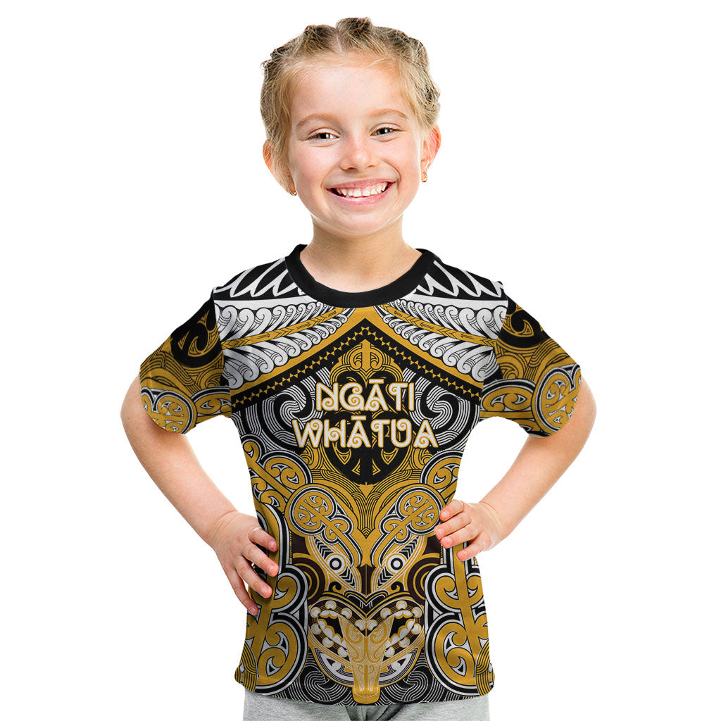 Aotearoa Iwi Ngati Whatua Personalised Kid T Shirt Maori Kowhaiwhai Pattern
