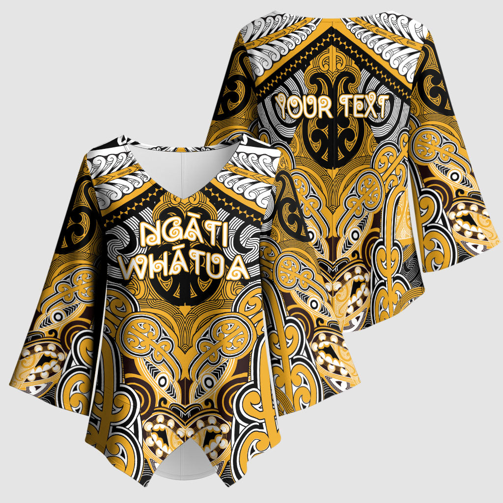 Aotearoa Iwi Ngati Whatua Personalised Kimono Sleeve Blouse Maori Kowhaiwhai Pattern