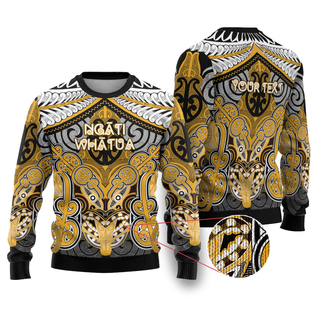 Aotearoa Iwi Ngati Whatua Personalised Ugly Christmas Sweater Maori Kowhaiwhai Pattern
