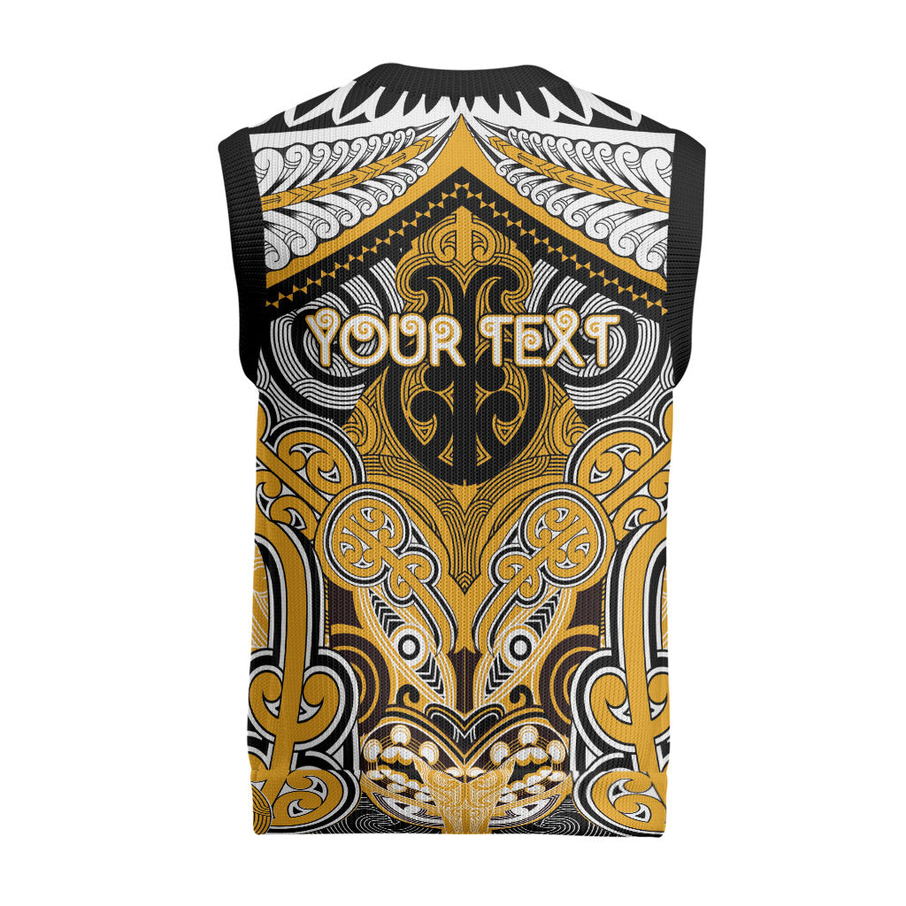 Aotearoa Iwi Ngati Whatua Personalised Christmas Knitted V-Neck Vest Maori Kowhaiwhai Pattern