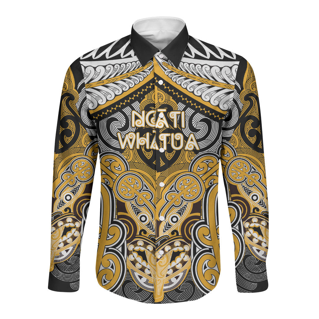 Aotearoa Iwi Ngati Whatua Personalised Long Sleeve Button Shirt Maori Kowhaiwhai Pattern
