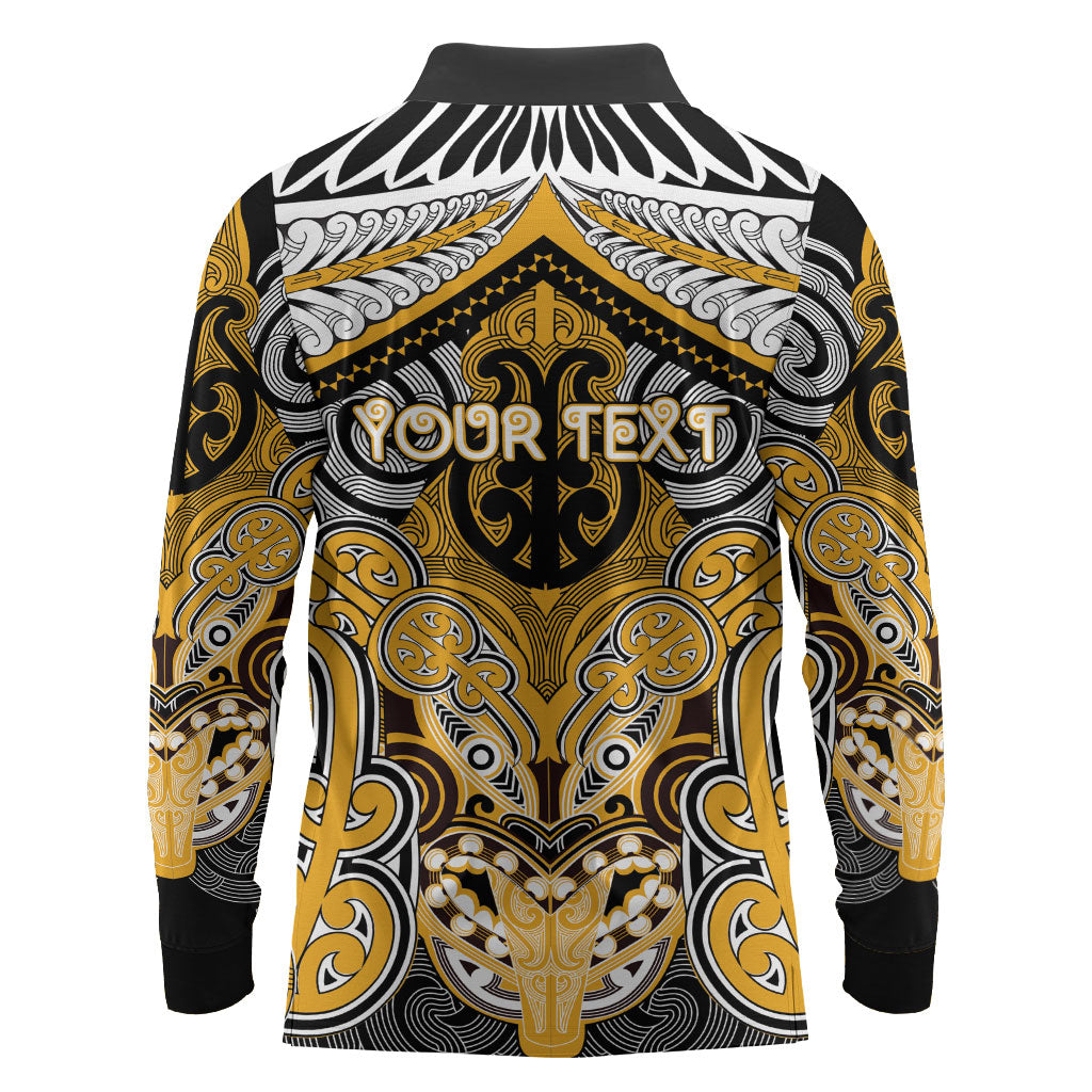 Aotearoa Iwi Ngati Whatua Personalised Long Sleeve Polo Shirt Maori Kowhaiwhai Pattern