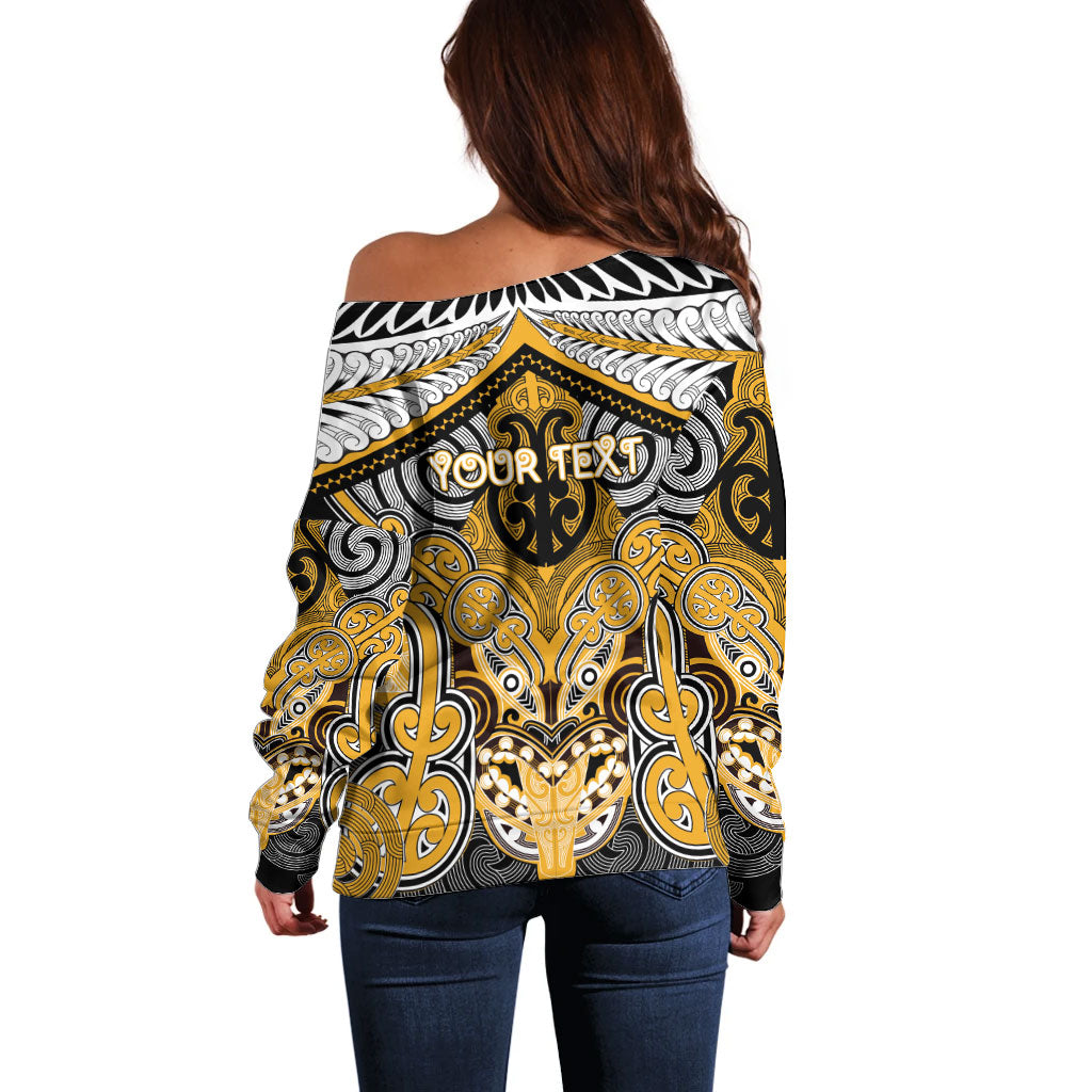 Aotearoa Iwi Ngati Whatua Personalised Off Shoulder Sweater Maori Kowhaiwhai Pattern