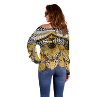 Aotearoa Iwi Ngati Whatua Personalised Off Shoulder Sweater Maori Kowhaiwhai Pattern