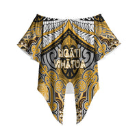 Aotearoa Iwi Ngati Whatua Personalised Off Shoulder Wrap Waist Top Maori Kowhaiwhai Pattern